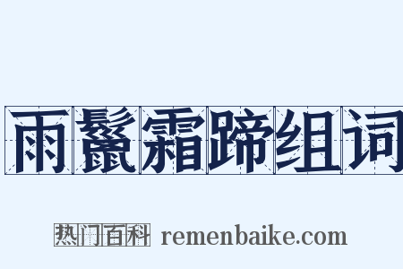 雨鬣霜蹄组词是什么意思的图片